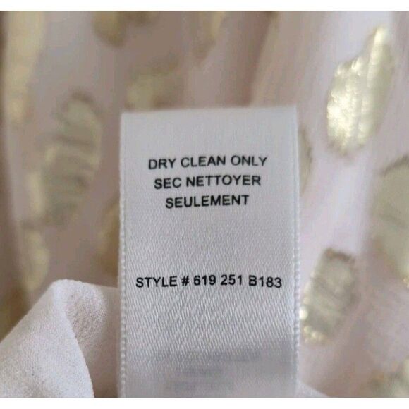 Rebecca Taylor Silk Metallic Flecked Button Front Blouse Size 8 - Picture 5 of 10